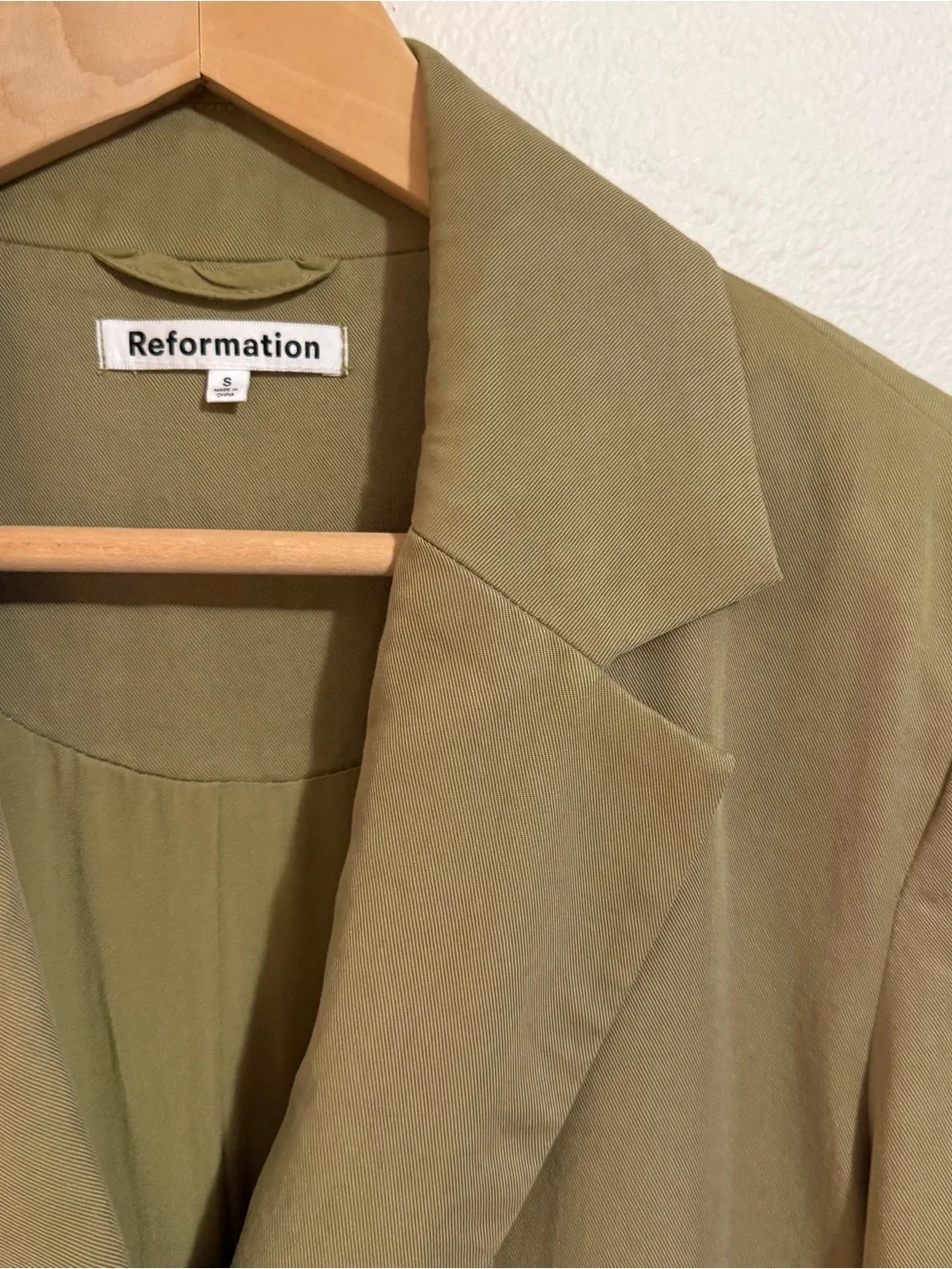 Reformation Classic Relaxed Blazer S Olive Oil - Picture 8 of 11
